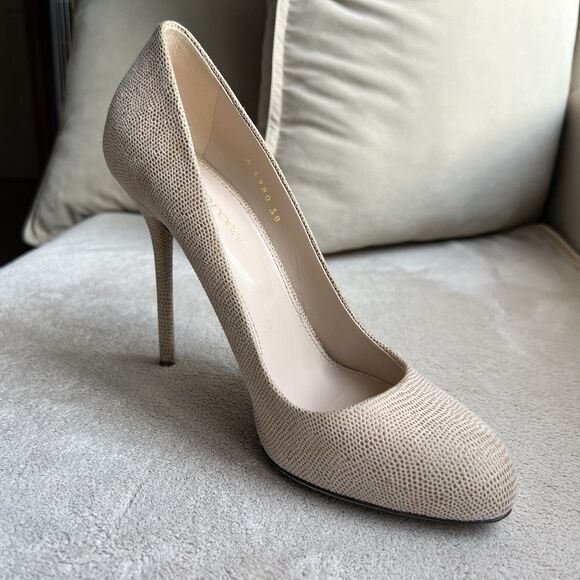 Sergio Rossi Piper Kalika Tan Nude Stiletto Heel Pump Women EU 38 US 7.5-8 Italy - Picture 2 of 16